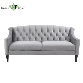 Sofa Furniture American Style Button Tufted 3 Seater Sofa Velvet