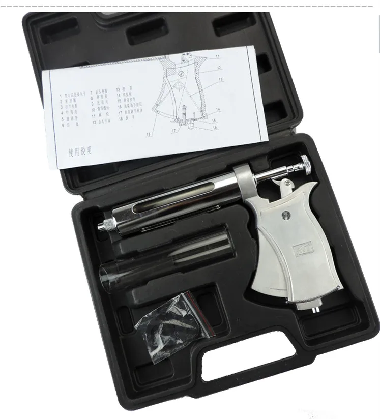 Veterinary Semiautomatic Metal Syringe Various Capacity Animal Vaccine