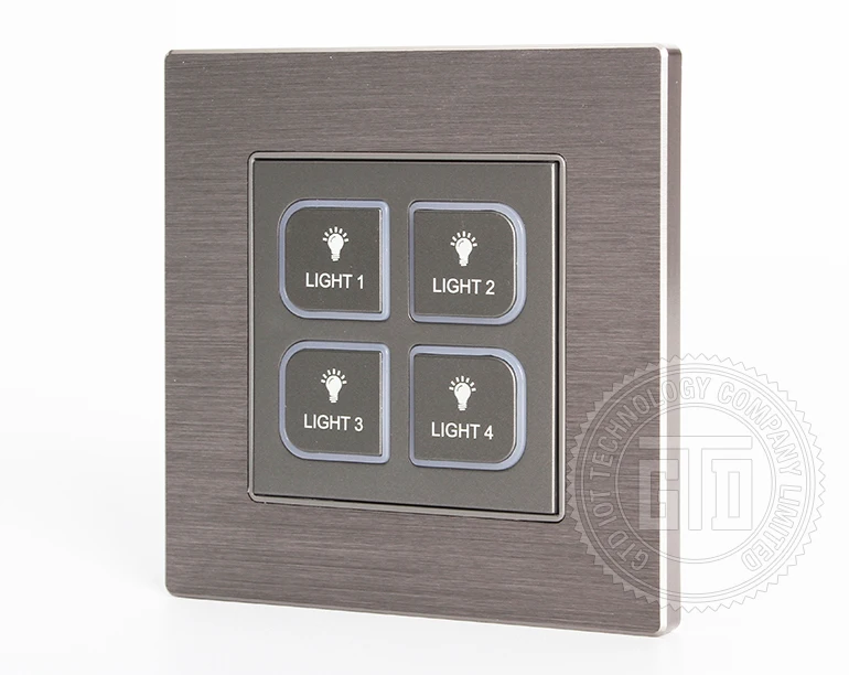 Gray Color Cnc Aluminum Brushed Frame Reset Push Button Dry Contact Technology 4 Gang 24v Dc Switch Buy 24v Dc Switch Dry Contact Switch Wall Switch Product On Alibaba Com