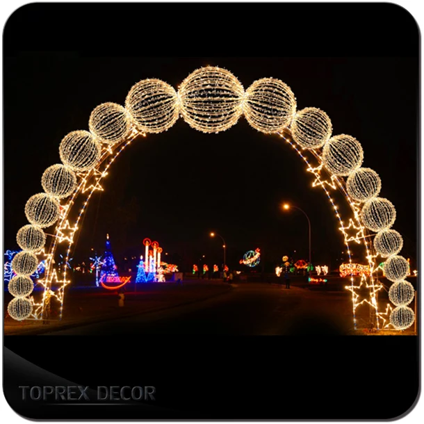 LED street metal frame arch christmas decoration light