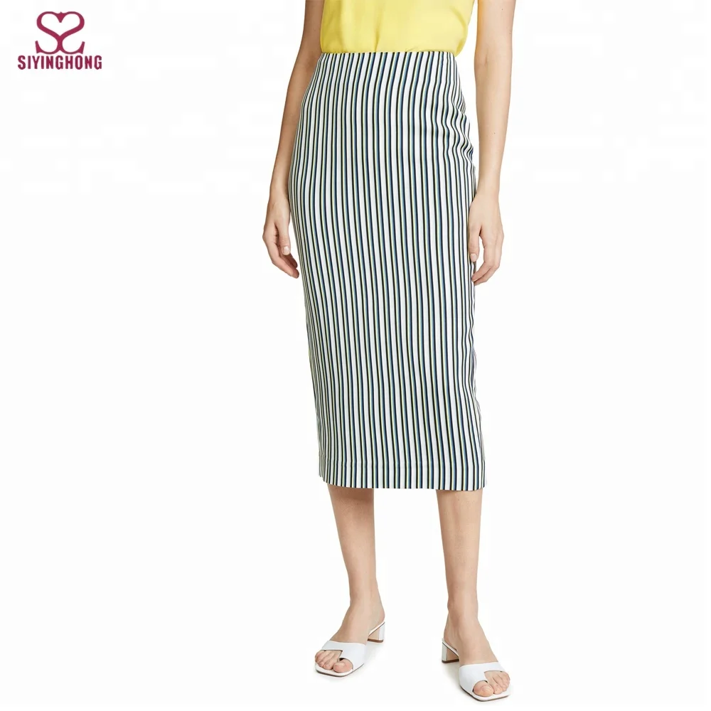 Hot sale new arrival casual Stripe Black pencil mini skirt