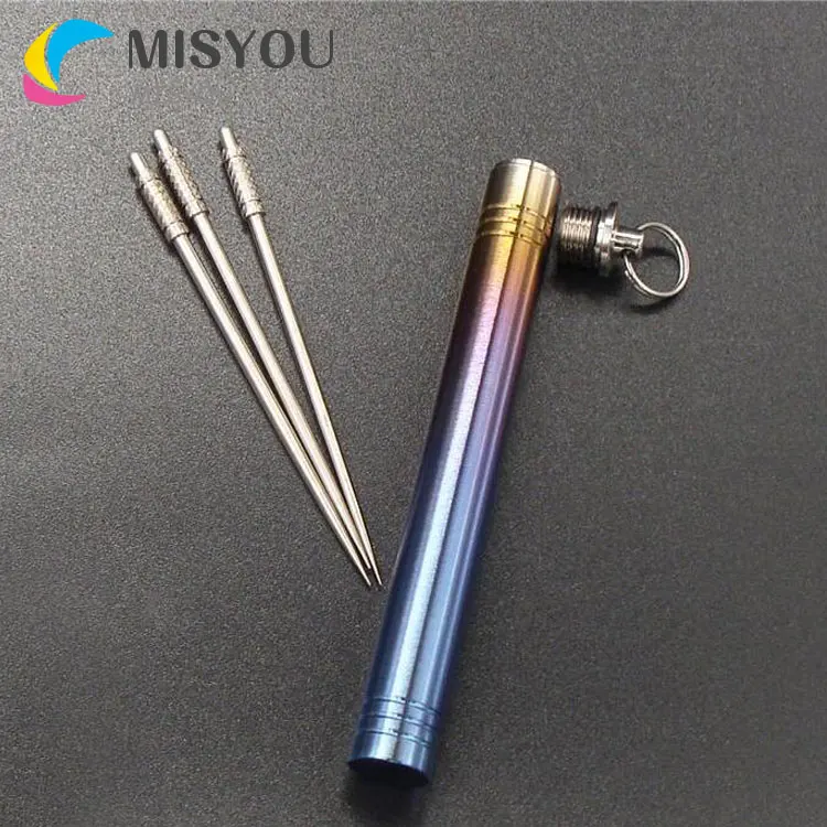 Toothpick Holder Keychain Waterproof Stainless Steel Toothpick Box