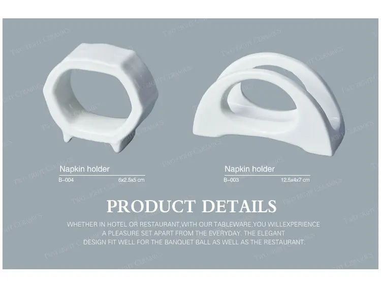 White ceramic banquet personalised decorative fine porcelain table facial tissue holder