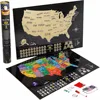 Scratch off Laminated US Map Poster with Associations Track your Travels 18.5 x 26.77 inch