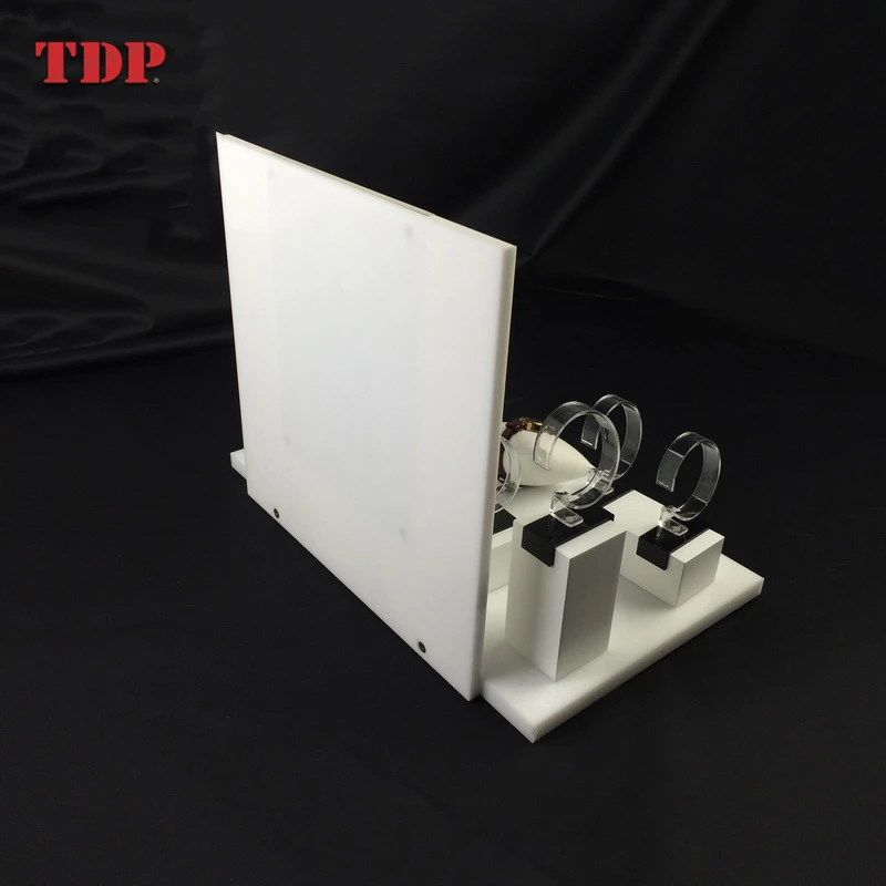 Counter Shop Luxury White Wrist Watch Holder Acrylic Watch Display Stand
