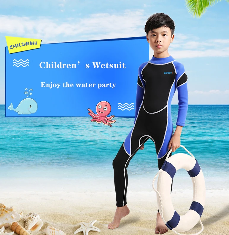 Kids Wetsuit Neoprene 2.5mm Thick Long Sleeve One Piece Uv Protection ...