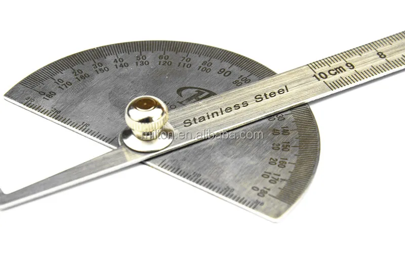 0180 Degree Stainless Steel Protractor With Hook Angle Ruler Buy