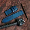 first layer leather watch band with pure hand brushed leather no hole watch strap