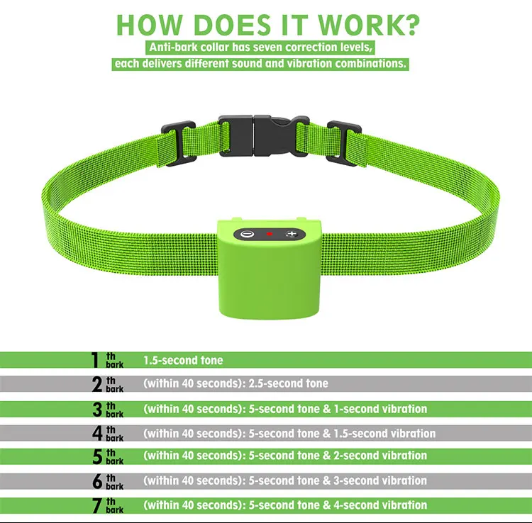 2019 New NO SHOCK Training Collar Rechargeable Electric Beep Vibration Dog Bark Collar