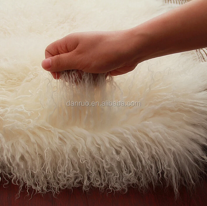 Long Hair Curly Lamb Fur Pelt Mongolian Plate Finished Long Hair Curly Lamb Fur Pelt Mongolian Plate Finished Skin Sheep Tibetan 60 120cm