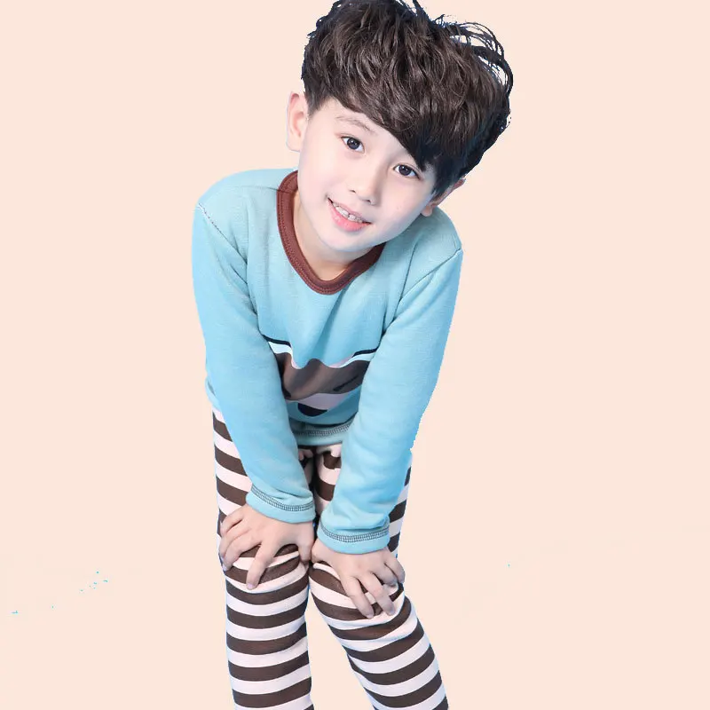children cartoon Fox style Underwear twinset baby boys girls thick warm velvet underwear suits two pieces