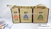recycle jute dust bin / reusable jute trash can