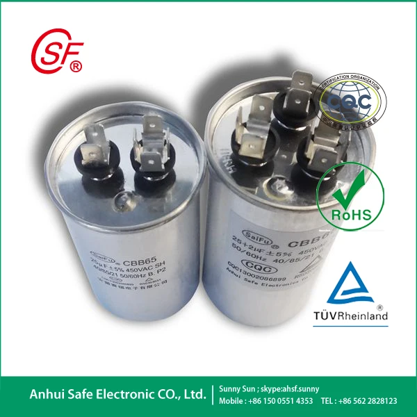 Condensador De Cbb65 Dual cap 270 Vac (356 Uf) Buy Catálogo de fabricantes de Ac 1,35 Uf 0,65 Uf Dual