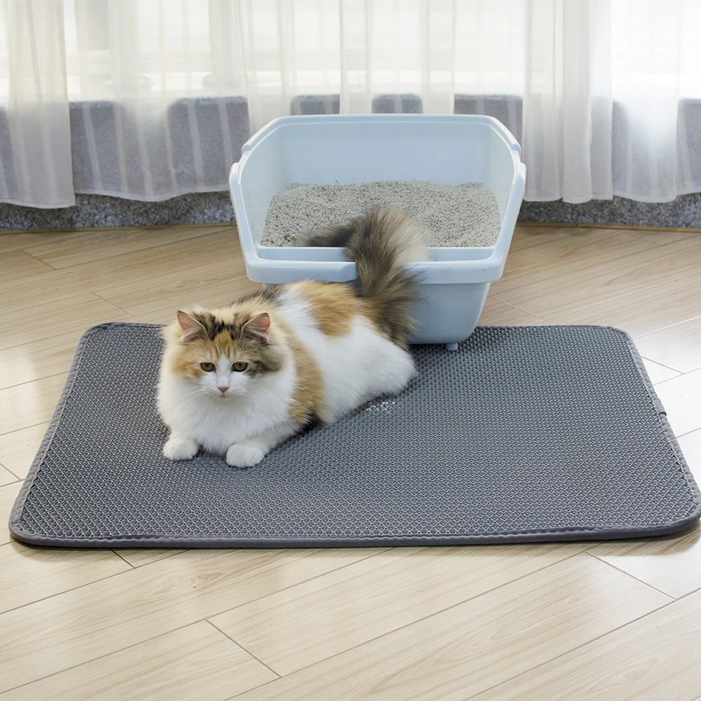 Wholesale Waterproof Non Slip Litter Trap Pad Cat Toilet Sand Mat Doublelayer Cat Litter Mat