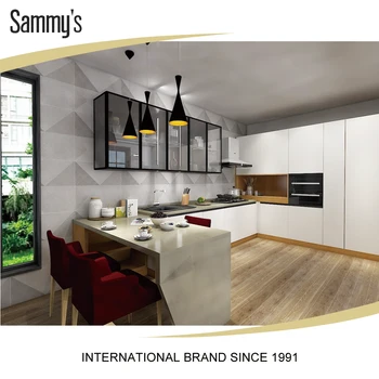 Pvc Thermal Foil Kitchen Cabinet Prefab Unit White Slab Pvc Thermal Foil Kitchen Cabinet Prefab Unit White Slab