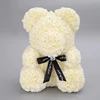 New Product Rhinestone Rose Bear Preserved Roses for Women Gift Handmade PE Flower Teddy Bear