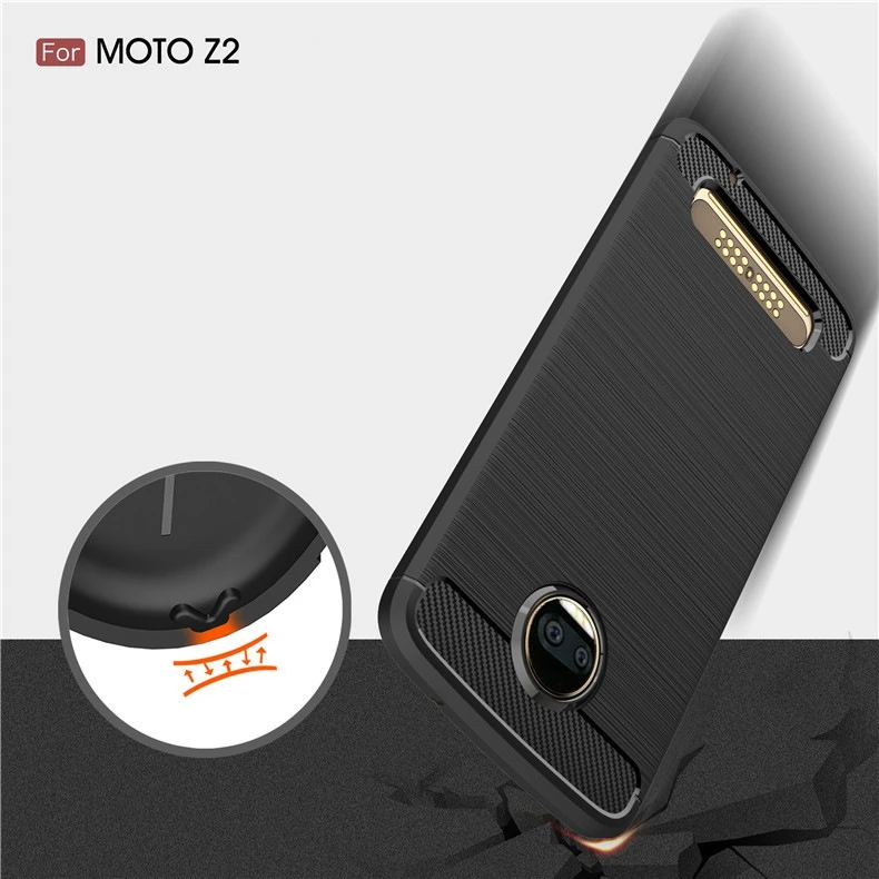 2017 New Arrival Carbon Fiber Tpu case for Motorola Moto Z2 brushed tpu soft cover for Motorola Moto Z2