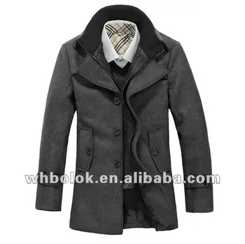 Jun Men long melton wool chester coat