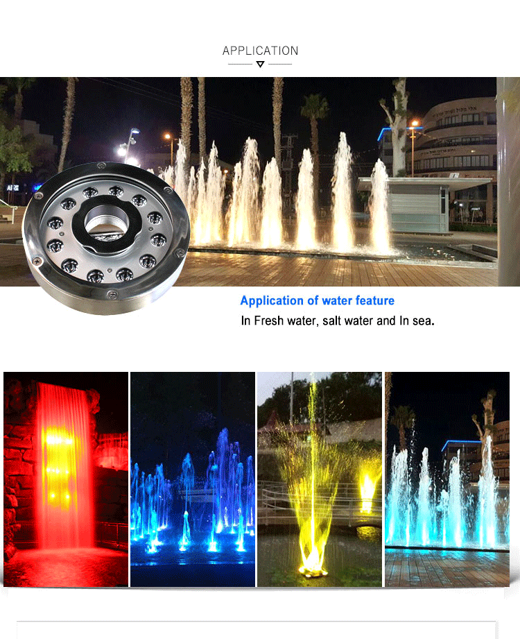 Ip68 316ss Under Water Lighting 36w 24v Led Fountain Light For Water