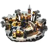 Illuminated polyresin christmas village musical christmas house decoration