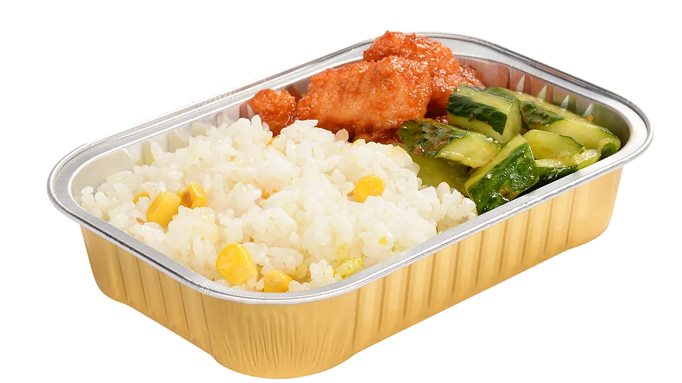 Airline Disposable Food Grade Aluminium Foil Container With lid