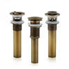 Antique Brass Lavatory Bathroom Sink Overflow Pop Up Drain Bath Waste Water Drains