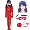 Dropshipping Ladybug Costume Jumpsuit Halloween Cosplay Marinette Suit Adult Lady Bug Costumes Girls Women Child Spandex