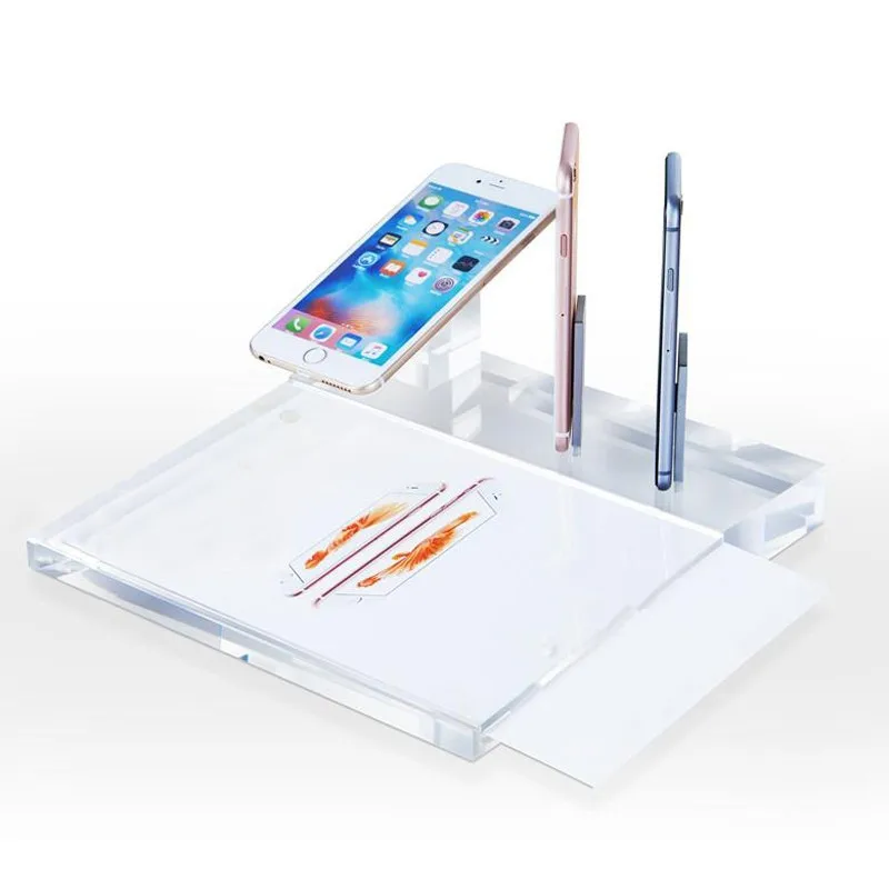 Popular Cell Phone Accessory Display Stand Clear Acrylic Tabletop