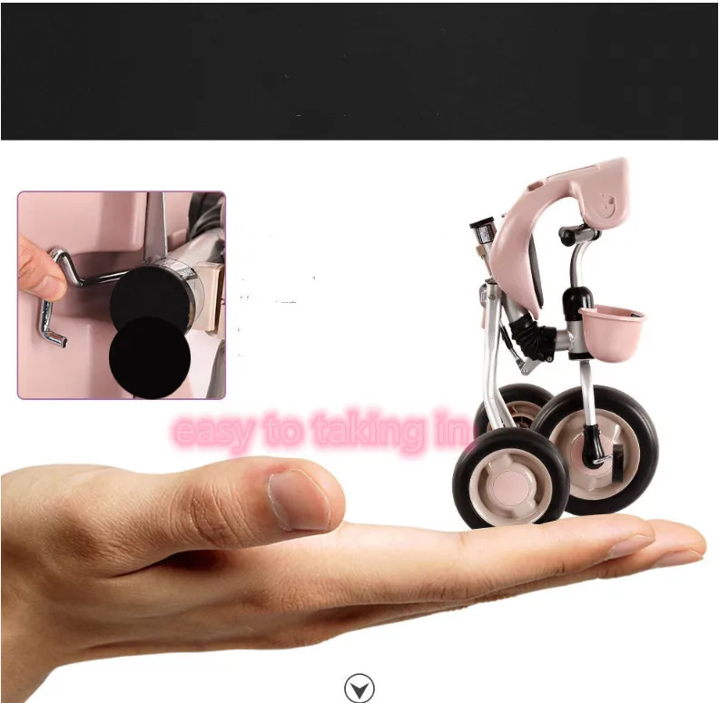 Baby Bicycle 3 Wheels Baby Tricycle With Push Handle 4 In 1 Baby