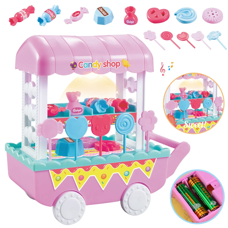 Mini Plastic Toys Candy Trolley Carts Pretend Play Set For Baby Kids