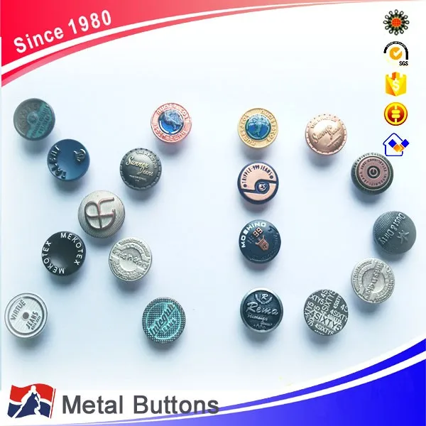 Custom Fancy Denim Covered Metal Jeans Buttons Combined Colors Buy