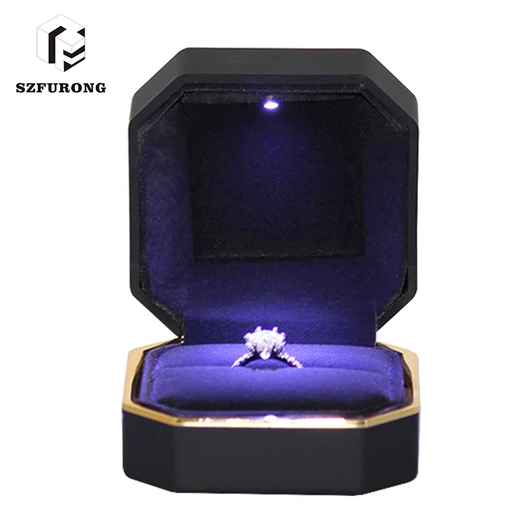 75*75*52mm Packaging Gift Black Plastic Led Light Ring Box Buy Led