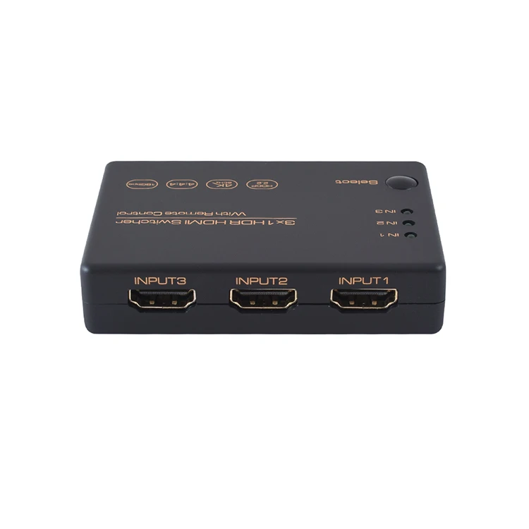 3 Port Hdmi Splitter Switcher 3x1 Auto Switch 1 In 3 Out 4K/60Hz Support HDCP 2.2