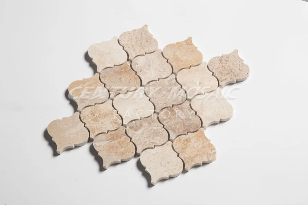 Century Cheap Waterjet Yellow Marble Mosaic Tile Price For Kitchen