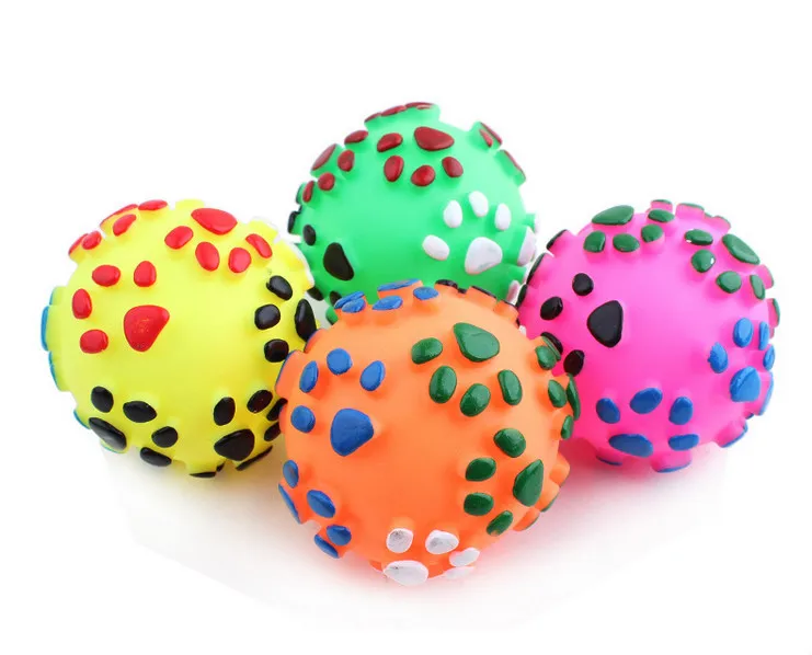 Foot Print Squeaky Latex Balls For Dogs Dog Toys Wholesale Pet Products