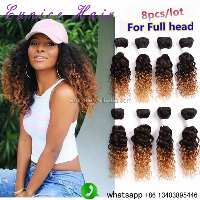 Kinky Curly Hairstyle Virgin Brazilian Wavy Hair Ombre Color 1b 27