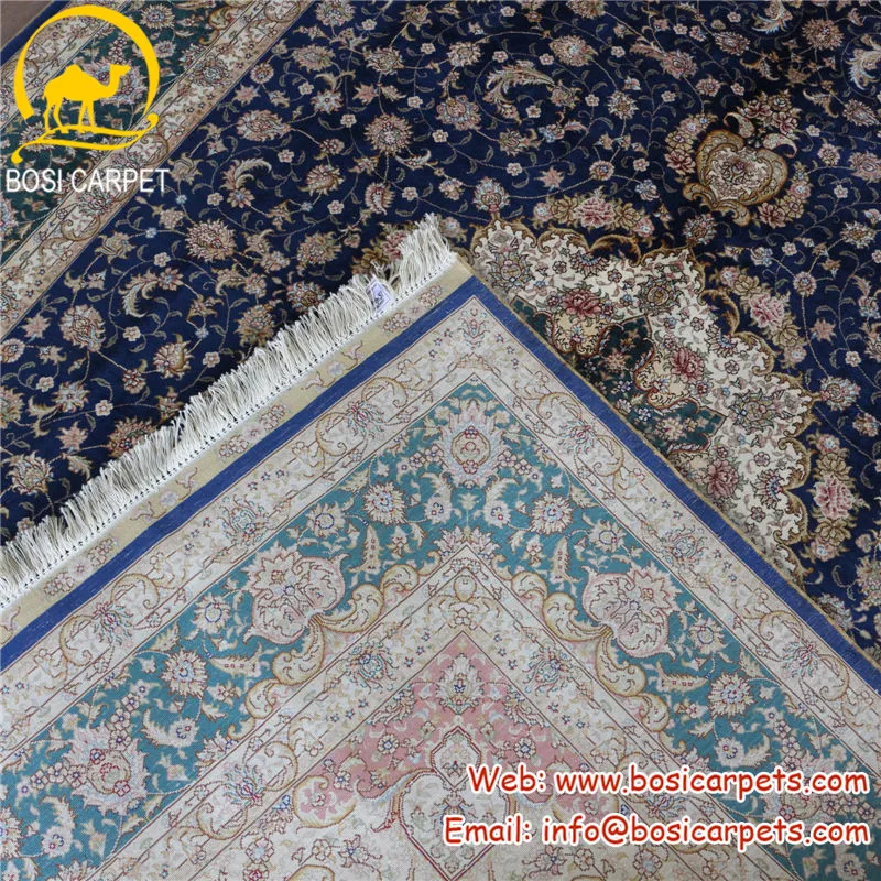 Henan Bosi 5 5x8ft Chinesischen Blau Handgemachte Iranischen Seide
