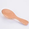 New Wooden Handle Massage Hair Brush with Metal Pins Message Comb with Black Air Cushion