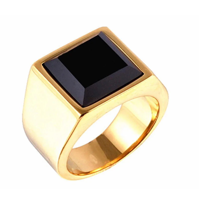 Black stone deals gold ring design