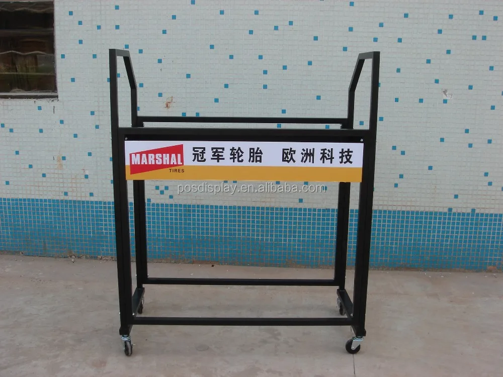 Tyre Display Rack/heavy Duty 2 Tier Metal Wheel Rim Display Rack/ring