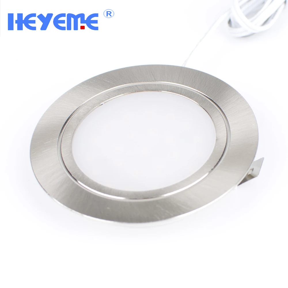 CE&RoHS DC 12V Opal Brushed Chrome LED Cabinet Light Recessed Down Light For Cupboard