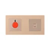 FIKO Hotel Champagne Golden Aluminum Lax 86 Emergency Call Alarm Switch with Headboard Fixed Telephone Block TEL socket