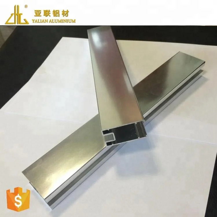 Polished Mirror Shower Room Door Anodized Aluminum Profile u Channel Frame Without Mechanical Lines