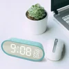 Mirror LED Alarm Clock With Temperature and phone charger for Home decorate