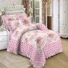 Light Pink floral Bedsheets bedding set high quality elastic woven patchwork fitted sheet spread cover set