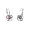 95080 xuping hot explosion models top grade setting violet cubic zircon luxury flower rhodium gold plated earring