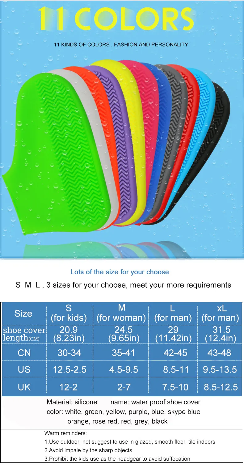 Wholesale Custom Reusable Washable Snow Rain Boots Anti Slip Waterproof Rubber Shoe Covers