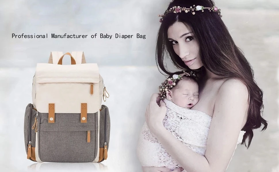 2019 new design nylon quilted mix color baby diaper backpack
