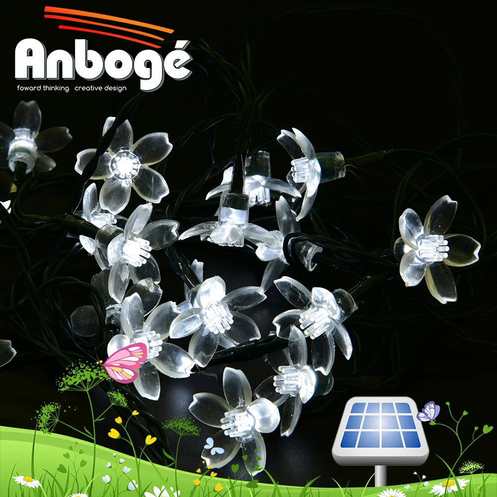 Nieuwe producten kunstbloemen 20LED Dubbele lotus LED solar strig ... Nieuwe producten kunstbloemen 20LED Dubbele lotus LED solar strig ...