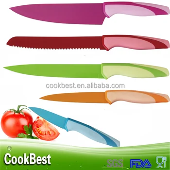 Colorful Series Kitchen Knife Set 5pcs Non Stick Coating Knife Set